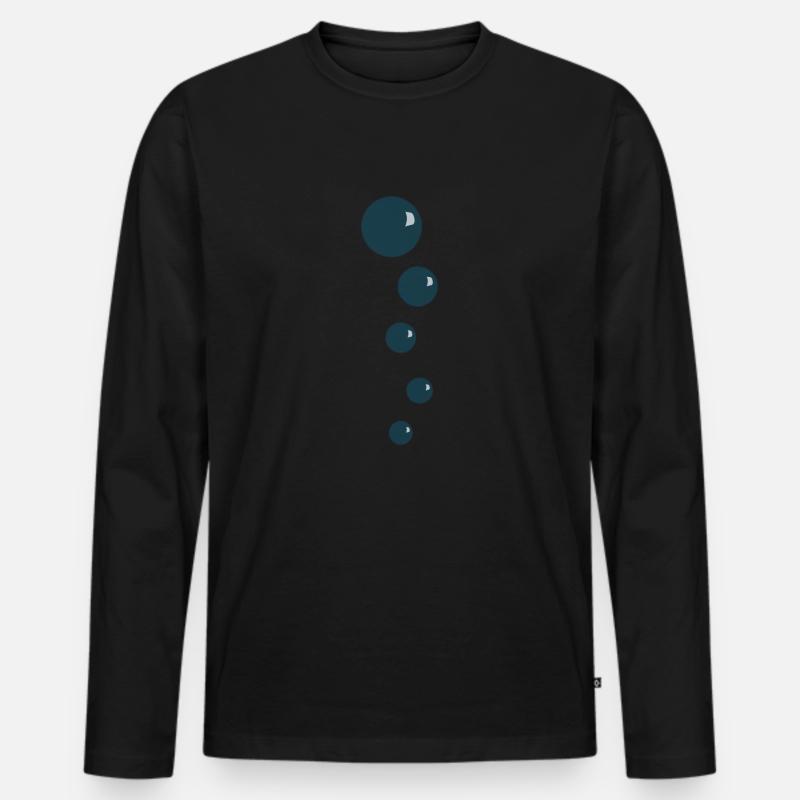Bubbles Wasserperlen - Männer Premium Bio Langarmshirt - Schwarz