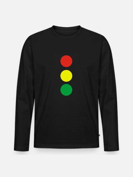 Ampel - Männer Premium Bio Langarmshirt - Schwarz