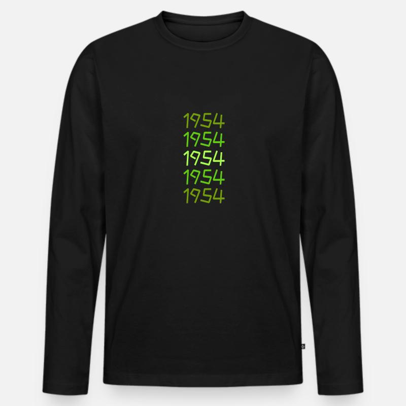 1954 - Männer Premium Bio Langarmshirt - Schwarz