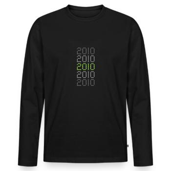 Drôle 2010 - T-shirt manches longues Premium bio Homme - noir - Devant - Nico (187cm)