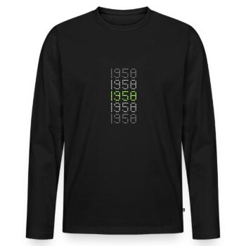 1958 1958 - Männer Premium Bio Langarmshirt - Schwarz - Vorne - Nico (187cm)