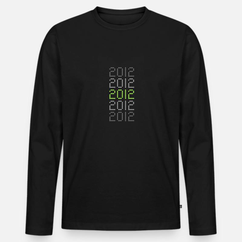2012 - Männer Premium Bio Langarmshirt - Schwarz
