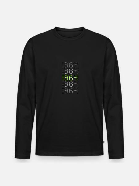 1964 - Men's Premium Organic Long Sleeve Shirt - black