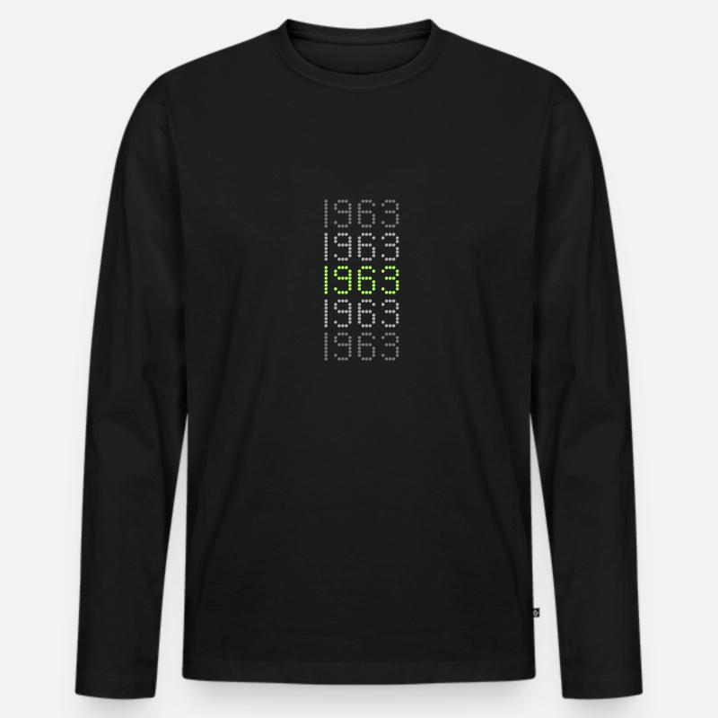 1963 - Männer Premium Bio Langarmshirt - Schwarz