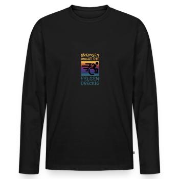 Braking makes the rims dirty - Men's Premium Organic Long Sleeve Shirt - black - Front - Nico (187cm)