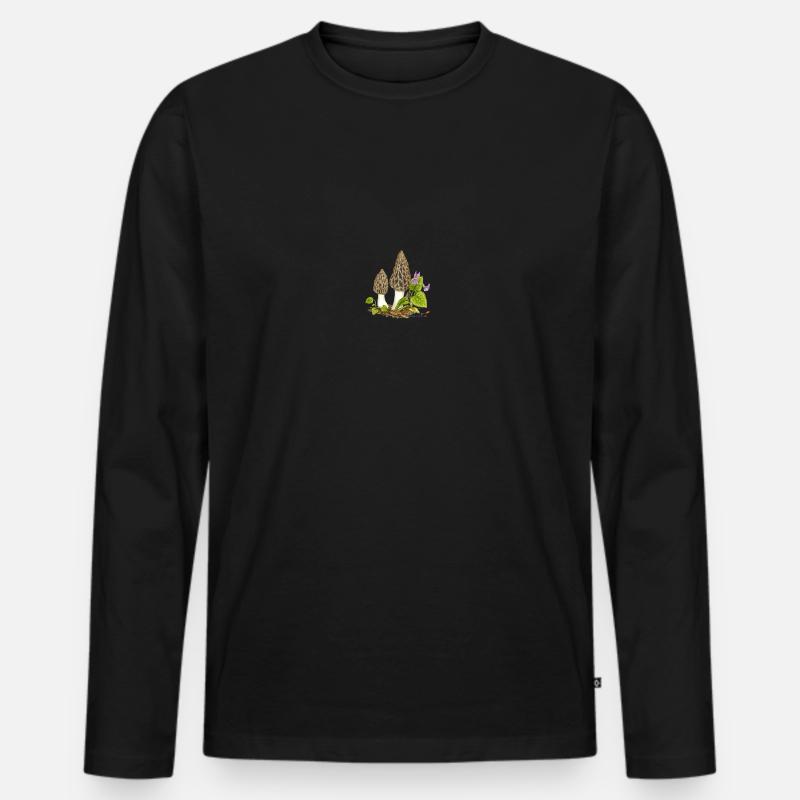 Spitz-Morchel - Männer Premium Bio Langarmshirt - Schwarz