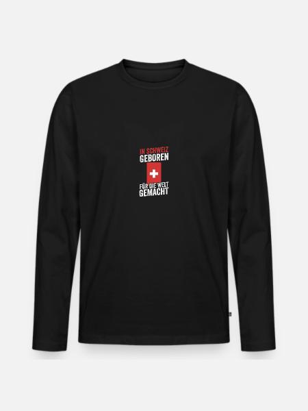 Suisse suisse - T-shirt manches longues Premium bio Homme - noir