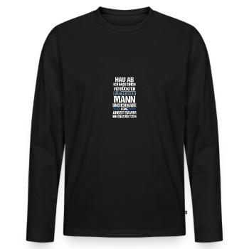 Grecs Grèce - T-shirt manches longues Premium bio Homme - noir - Devant - Nico (187cm)