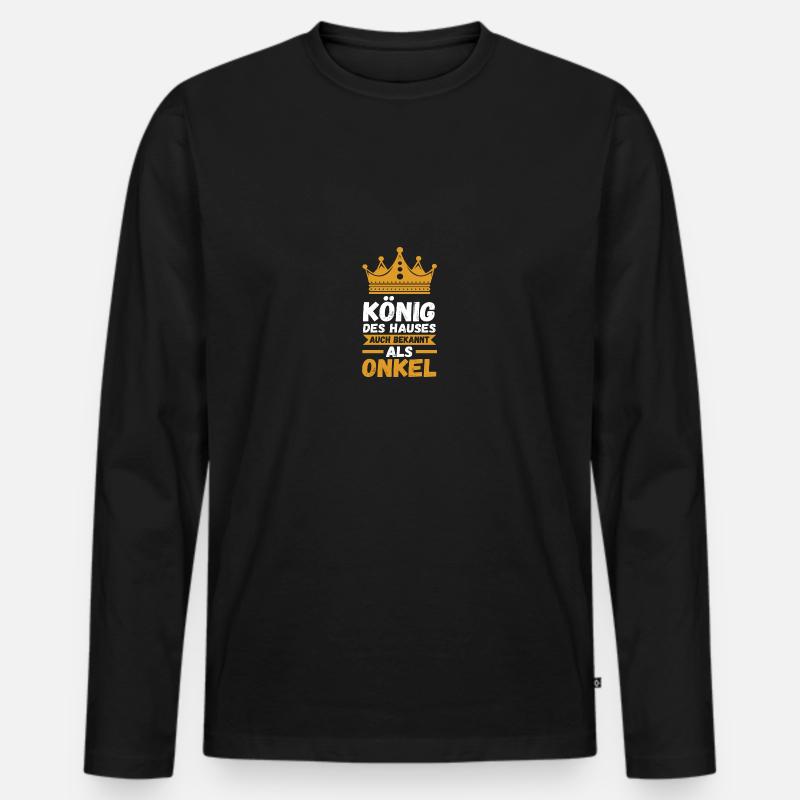 Onkel - Männer Premium Bio Langarmshirt - Schwarz