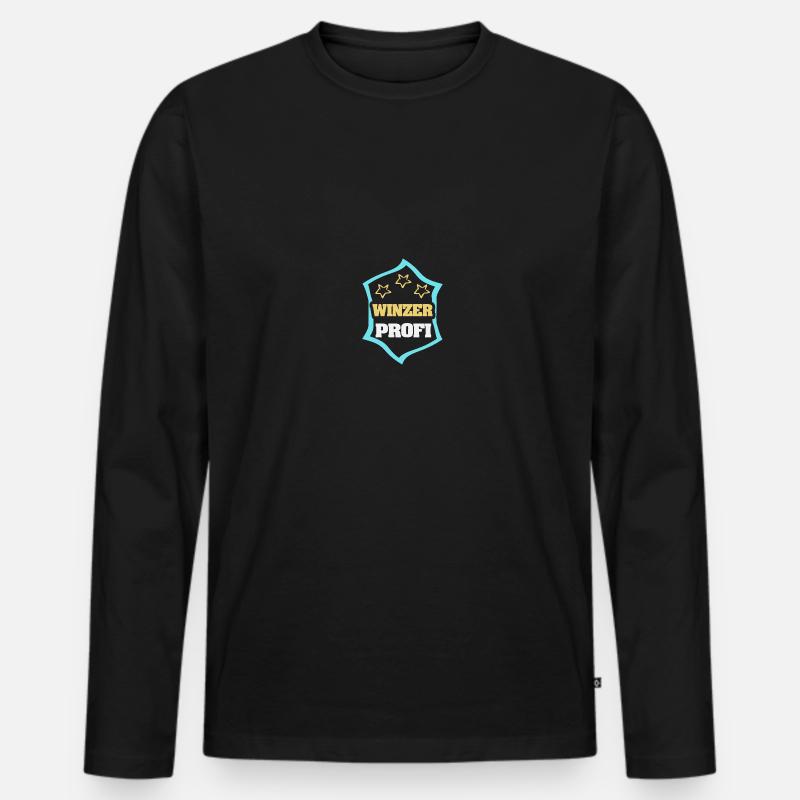 Winzer als Beruf - Männer Premium Bio Langarmshirt - Schwarz