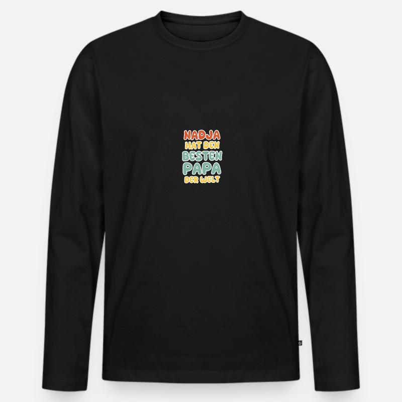 Nadja - Männer Premium Bio Langarmshirt - Schwarz