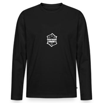 Trainee - Men's Premium Organic Long Sleeve Shirt - black - Front - Nico (187cm)