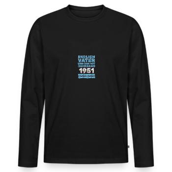with 1951 - Men's Premium Organic Long Sleeve Shirt - black - Front - Nico (187cm)