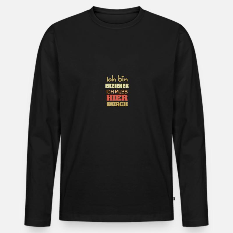 Erzieher - Männer Premium Bio Langarmshirt - Schwarz