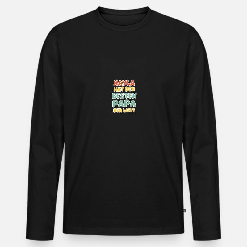 Nayla - Männer Premium Bio Langarmshirt - Schwarz