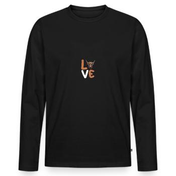 Cow Cattle Highland Cattle - Men's Premium Organic Long Sleeve Shirt - black - Front - Nico (187cm)