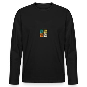 Cow Cattle Highland Cattle - Men's Premium Organic Long Sleeve Shirt - black - Front - Nico (187cm)