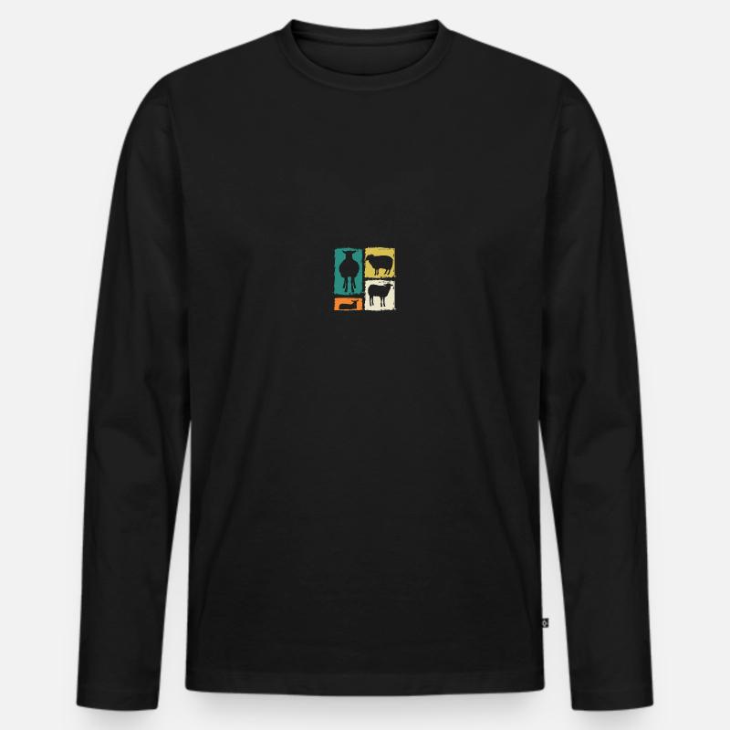 Schäfer Schaf - Männer Premium Bio Langarmshirt - Schwarz