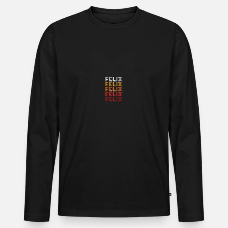 Felix - Männer Premium Bio Langarmshirt - Schwarz