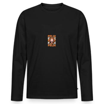 Leo Felix - T-shirt manches longues Premium bio Homme - noir - Devant - Nico (187cm)