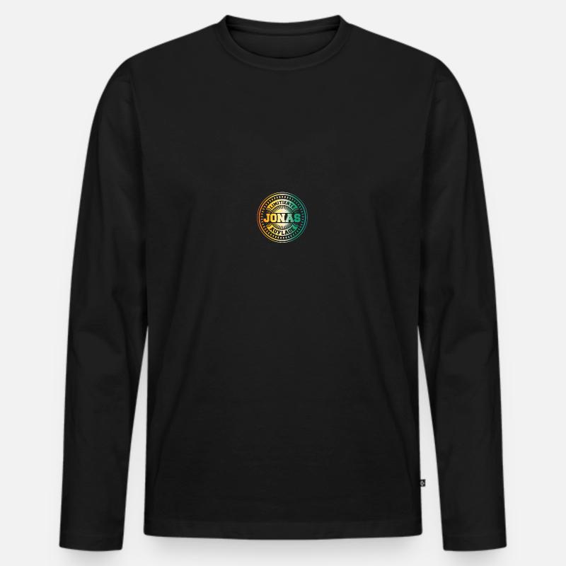 Jonas - Männer Premium Bio Langarmshirt - Schwarz