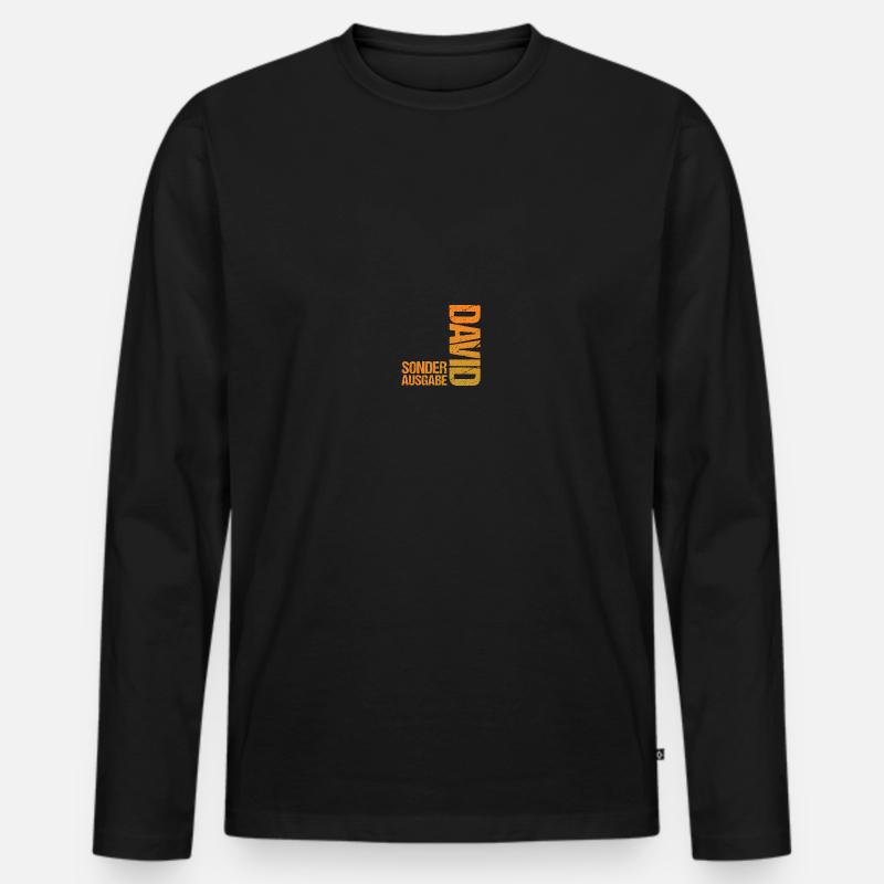 David - Männer Premium Bio Langarmshirt - Schwarz