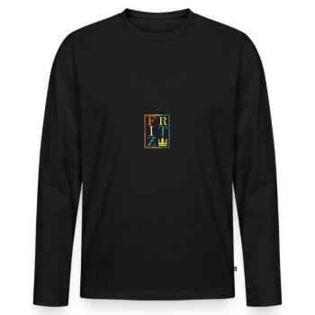 Fritz - Männer Premium Bio Langarmshirt - Schwarz - Vorne - Nico (187cm)