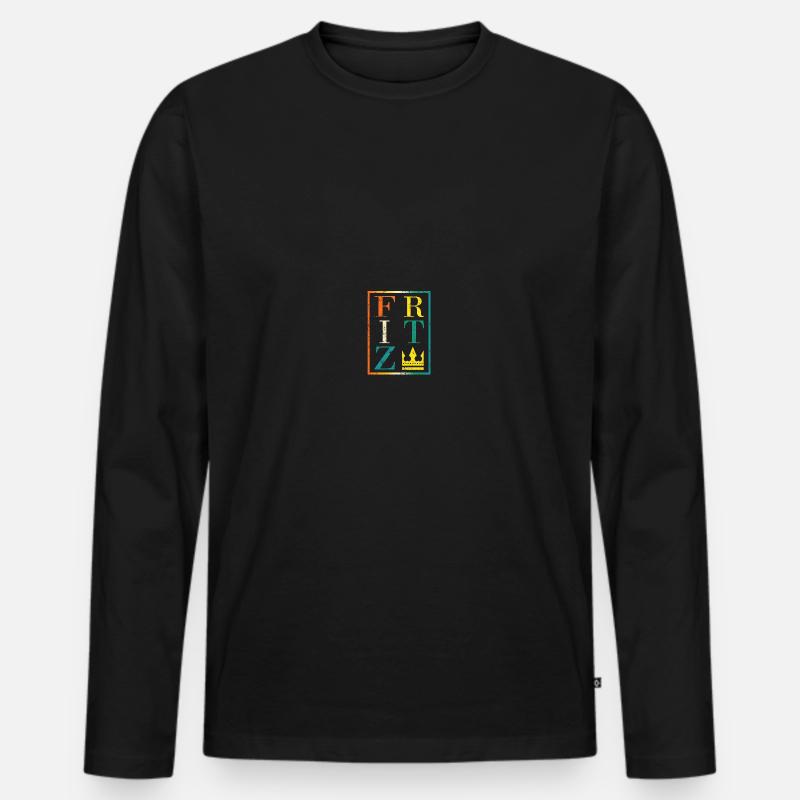 Fritz - Männer Premium Bio Langarmshirt - Schwarz