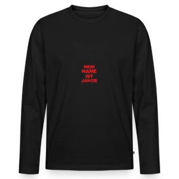 Jacob - T-shirt manches longues Premium bio Homme - noir - Devant - Nico (187cm)
