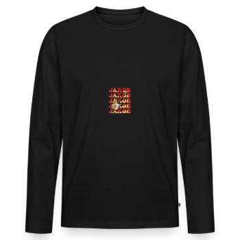 Jacob - T-shirt manches longues Premium bio Homme - noir - Devant - Nico (187cm)