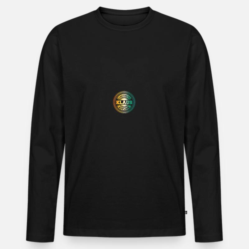 Klaus - Männer Premium Bio Langarmshirt - Schwarz