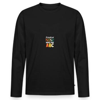Kita Farewell First Grade School Enrollment 2025 - Men's Premium Organic Long Sleeve Shirt - black - Front - Nico (187cm)