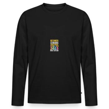 Kita Farewell First Grade School Enrollment 2025 - Men's Premium Organic Long Sleeve Shirt - black - Front - Nico (187cm)