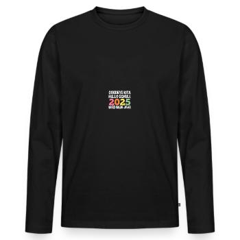 Kita Farewell First Grade School Enrollment 2025 - Men's Premium Organic Long Sleeve Shirt - black - Front - Nico (187cm)