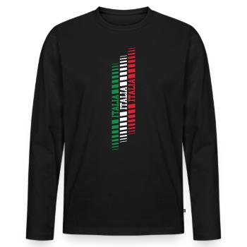 Italia Racing 03 - T-shirt manches longues Premium bio Homme - noir - Devant - Nico (187cm)