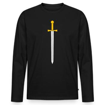 Sword - Men's Premium Organic Long Sleeve Shirt - black - Front - Nico (187cm)