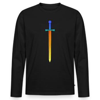 Flame Sword - Magical - Men's Premium Organic Long Sleeve Shirt - black - Front - Nico (187cm)