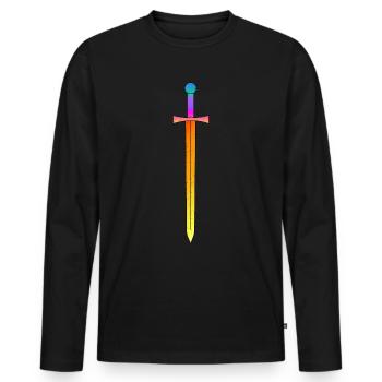 Épée magique - T-shirt manches longues Premium bio Homme - noir - Devant - Nico (187cm)