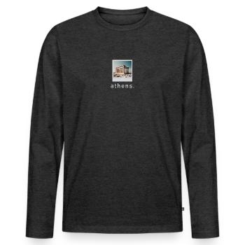 Acropole d’Athènes Rétro Photo - T-shirt manches longues Premium bio Homme - anthracite chiné - Devant - Nico (187cm)