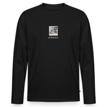 Acropole d’Athènes Rétro Photo - T-shirt manches longues Premium bio Homme - noir - Devant - Nico (187cm)
