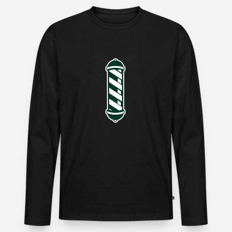 Barberpole Stange Barber - Männer Premium Bio Langarmshirt - Schwarz