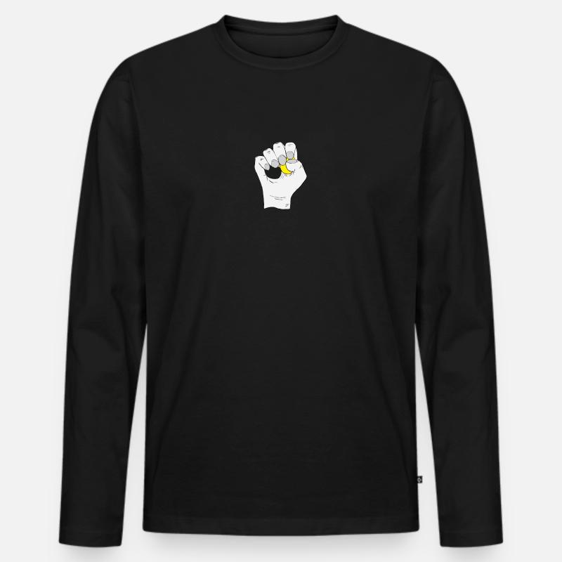 Hoden schwarz gelb - Männer Premium Bio Langarmshirt - Schwarz
