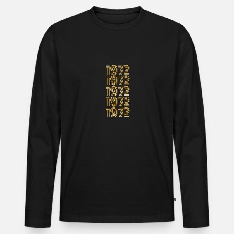 Lover 1972 - Männer Premium Bio Langarmshirt - Schwarz