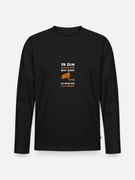 Tacho Tuning Auto Spruch Geschenk - Männer Premium Bio Langarmshirt - Schwarz