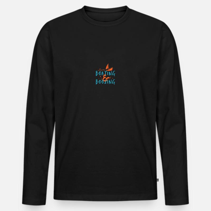 Boating & Boozing - Männer Premium Bio Langarmshirt - Schwarz