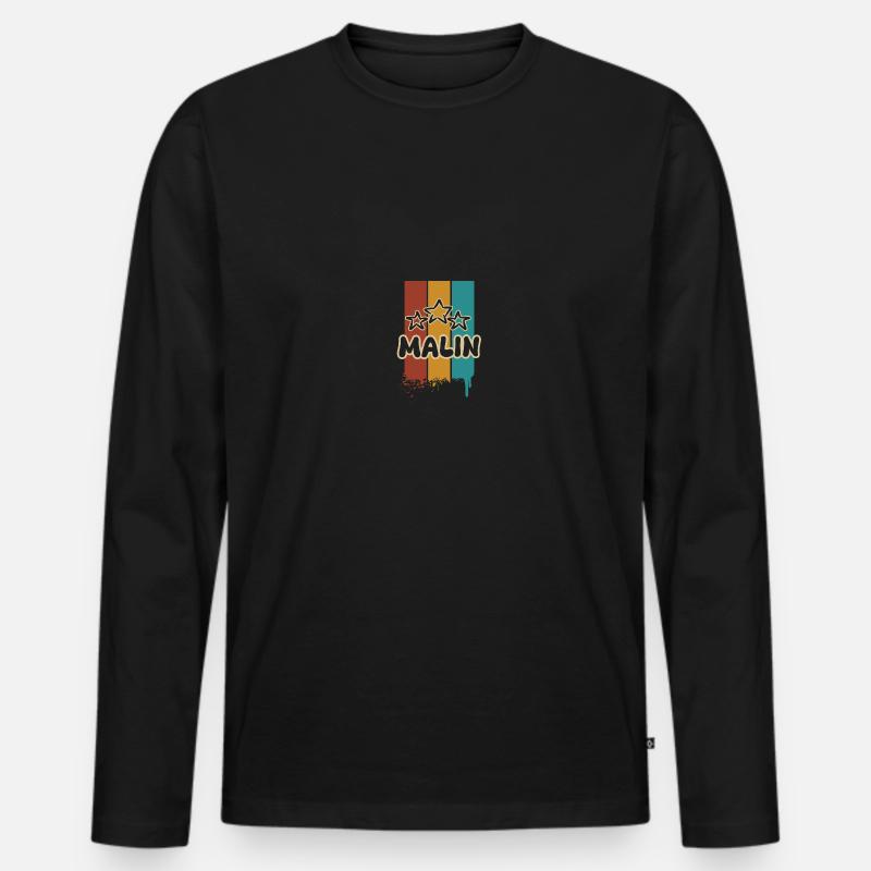 Malin Malin - Männer Premium Bio Langarmshirt - Schwarz