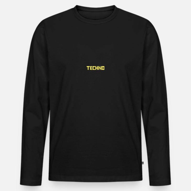 Techno - Männer Premium Bio Langarmshirt - Schwarz