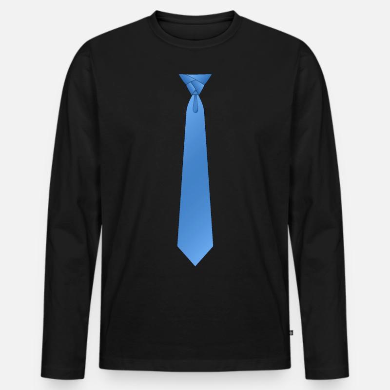 Eldregde Krawatte blau - Männer Premium Bio Langarmshirt - Schwarz