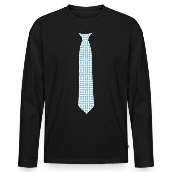 Cravate motif fêter octobre - T-shirt manches longues Premium bio Homme - noir - Devant - Nico (187cm)