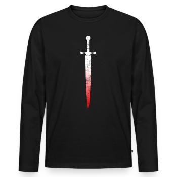 Celtic sword - Men's Premium Organic Long Sleeve Shirt - black - Front - Nico (187cm)